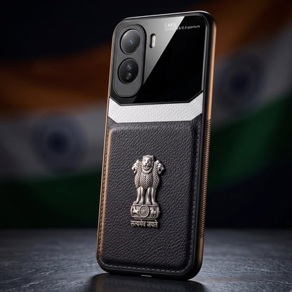 Vivo T5 Pro 5G Satyamev Jayate 3D Metal Leather Back Case