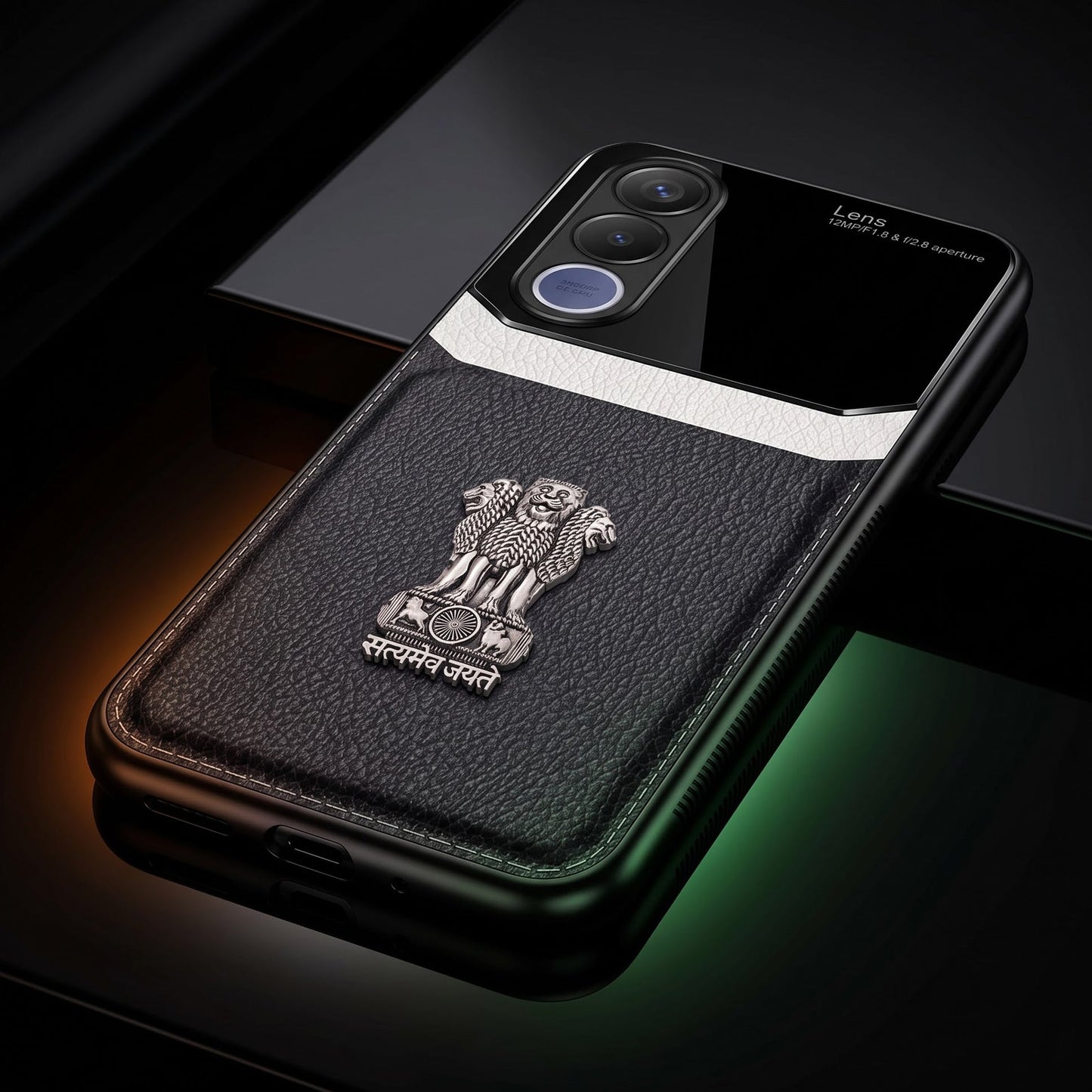 Vivo V70 FE 5G Satyamev Jayate 3D Metal Leather Back Case