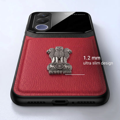 Vivo V70 FE 5G Satyamev Jayate 3D Metal Leather Back Case
