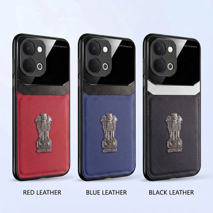 Vivo T5X 5G Satyamev Jayate 3D Metal Leather Back Case