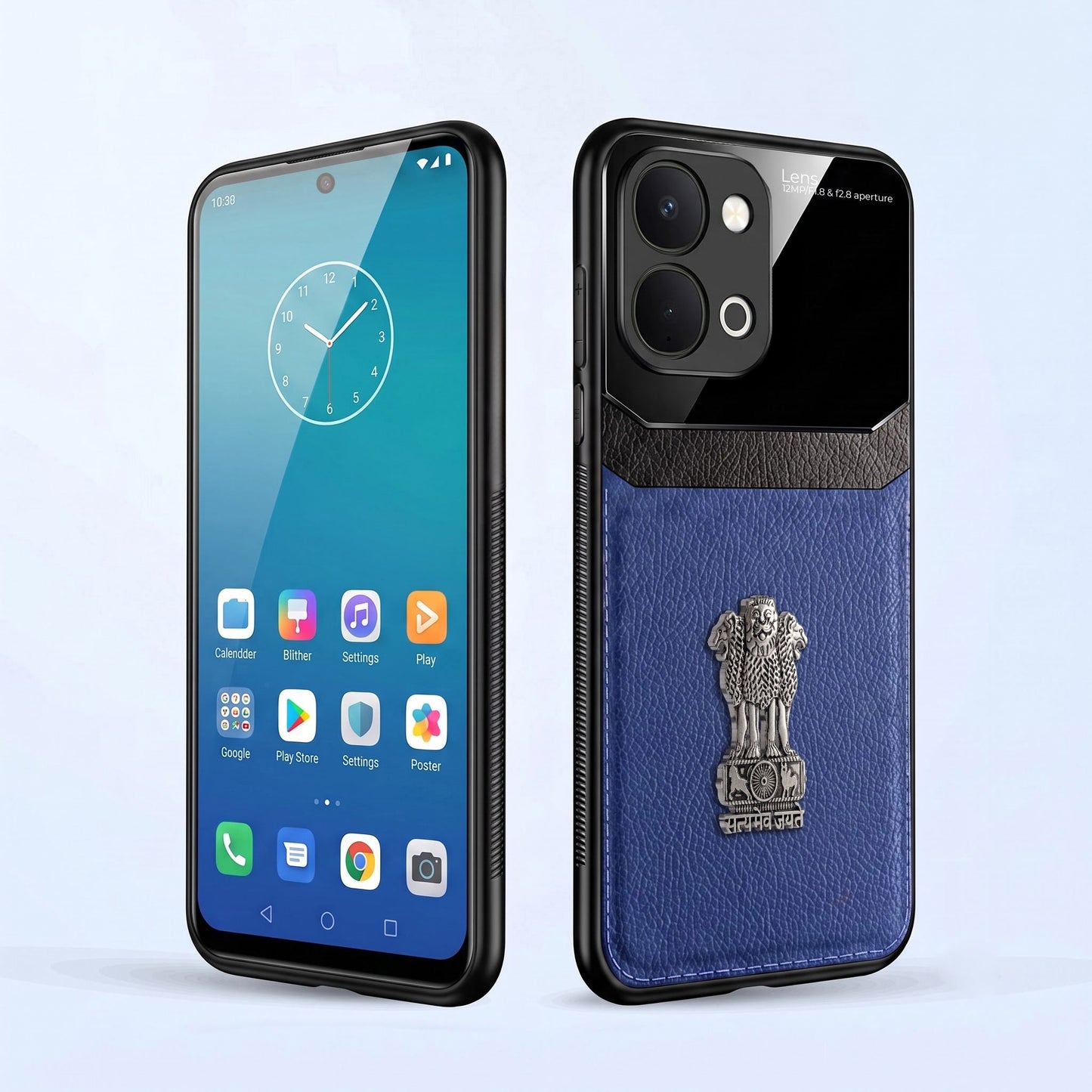 Vivo T5X 5G Satyamev Jayate 3D Metal Leather Back Case