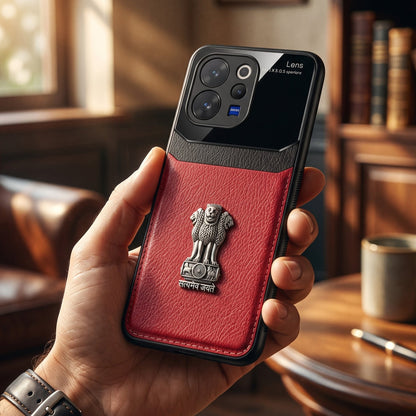 Vivo V70 5G Satyamev Jayate 3D Metal Leather Back Case
