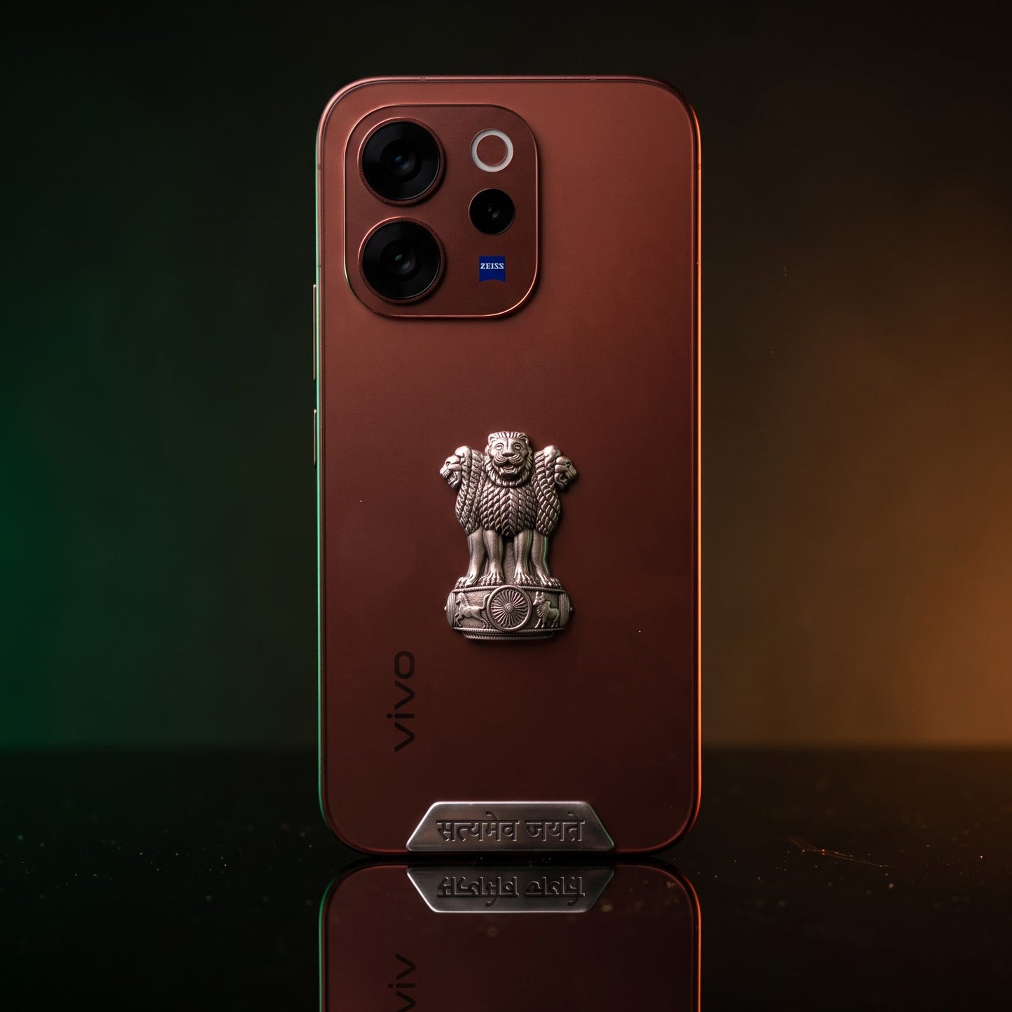Vivo V70 5G Compatible Satyamev Jayate 3D Metal Emblem 2-in-1 Sticker
