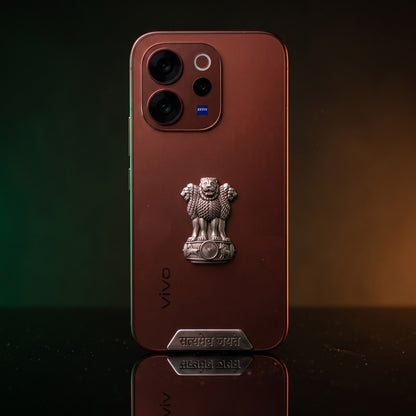 Vivo V70 5G Compatible Satyamev Jayate 3D Metal Emblem 2-in-1 Sticker