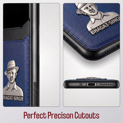 Oppo Reno 14 5G Shaheed Bhagat Singh 3D Metal Leather Back Case