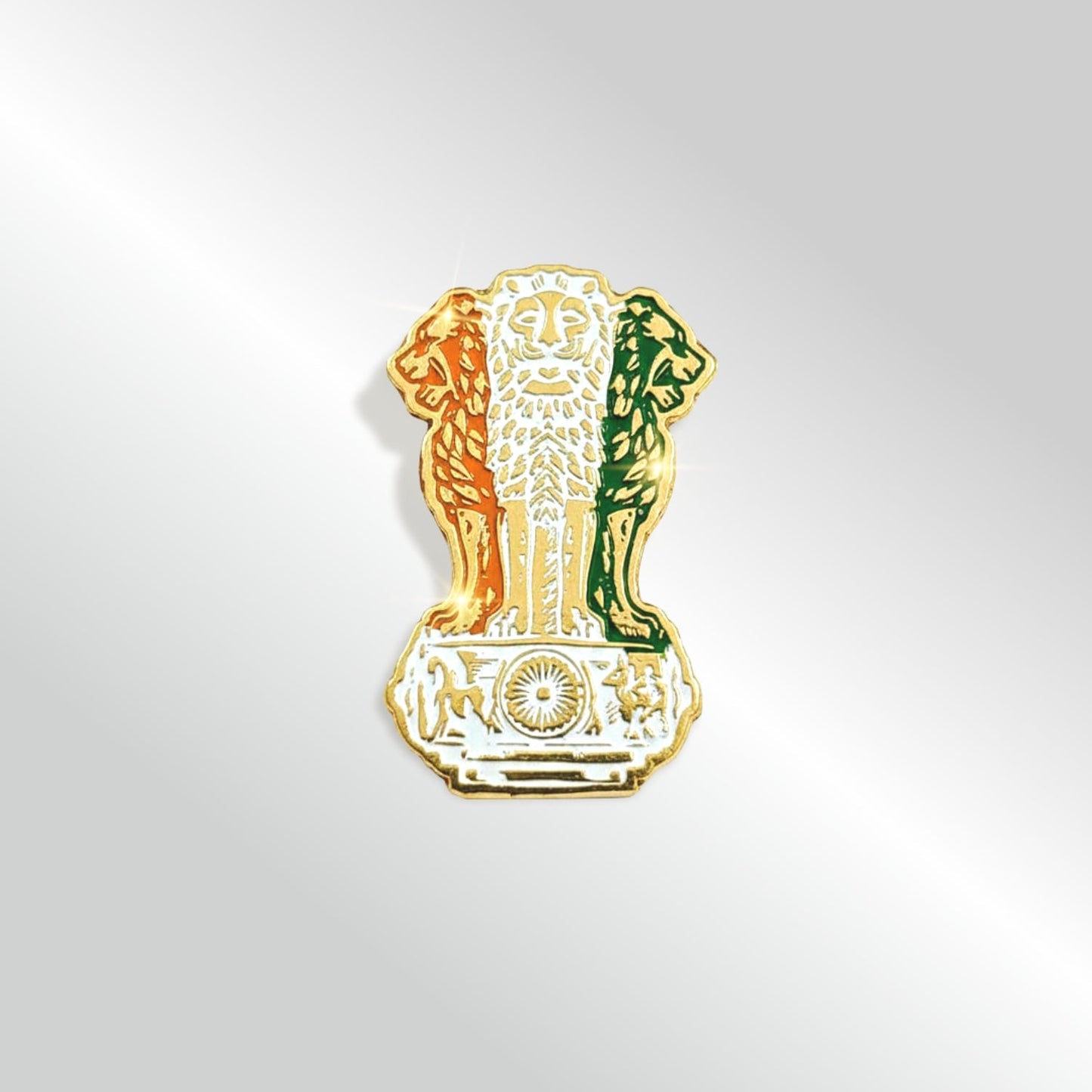 Ashoka Lion Capital Premium Enamel Metal Badge