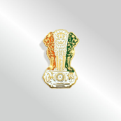 Ashoka Lion Capital Premium Enamel Metal Badge
