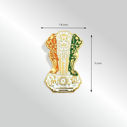 Ashoka Lion Capital Premium Enamel Metal Badge