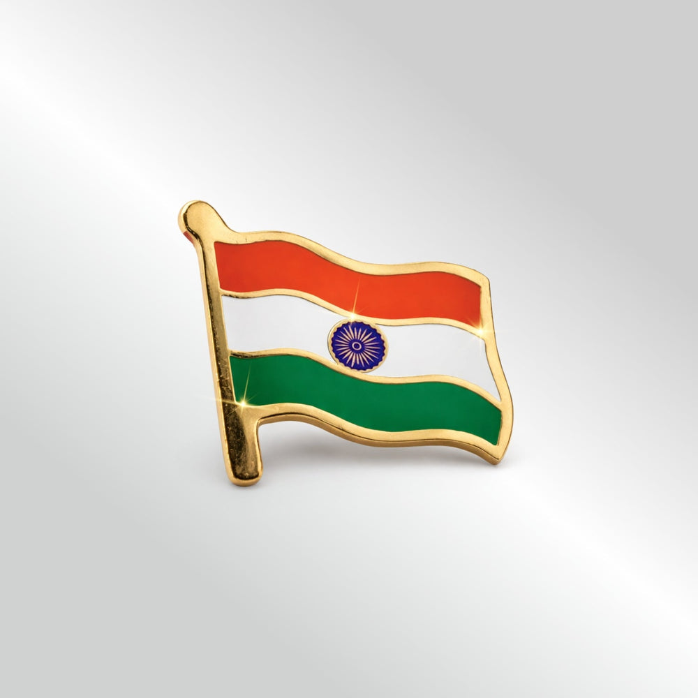 India Flag Enamel Pin – Premium 100% Brass Tricolour Badge