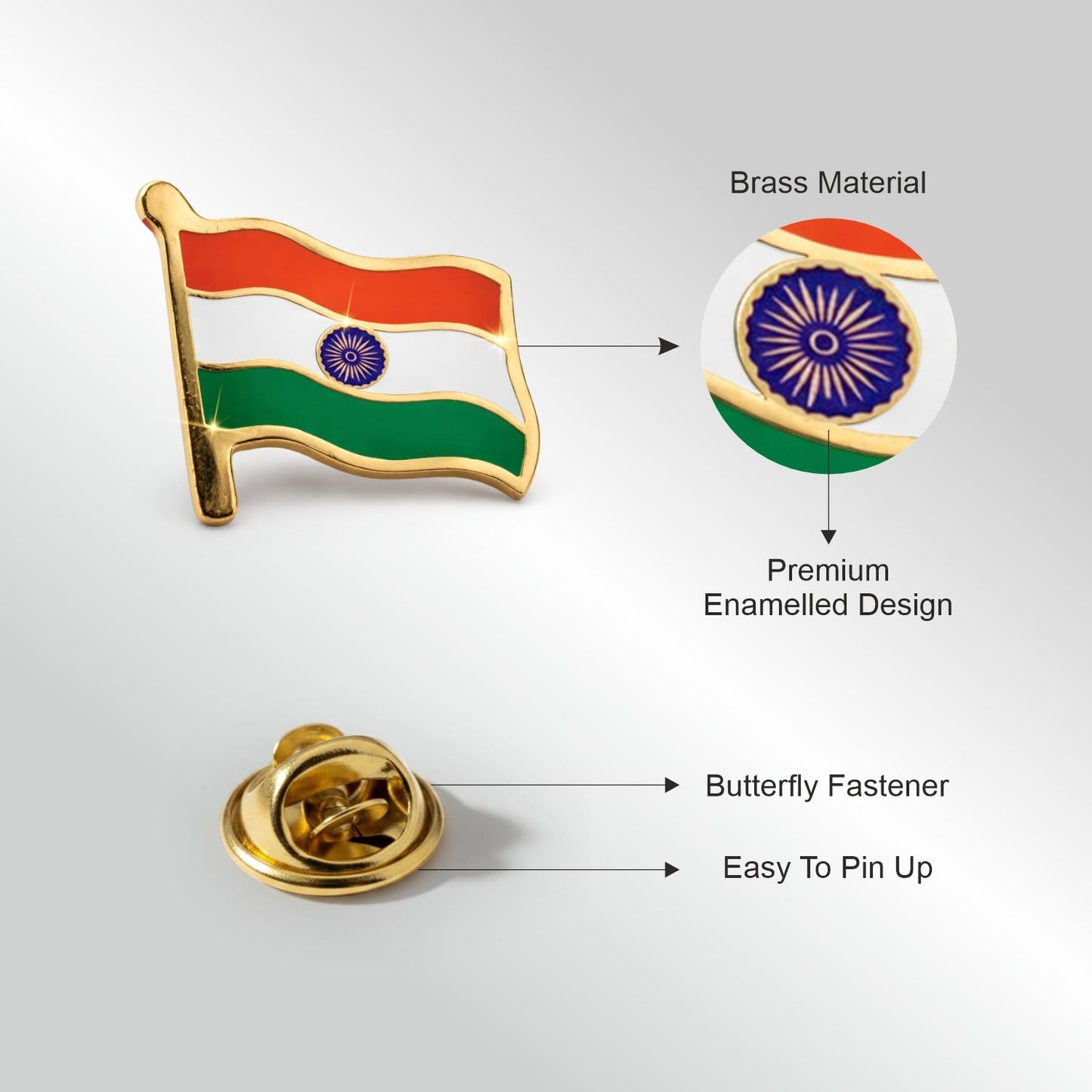 India Flag Enamel Pin – Premium Tricolour Badge