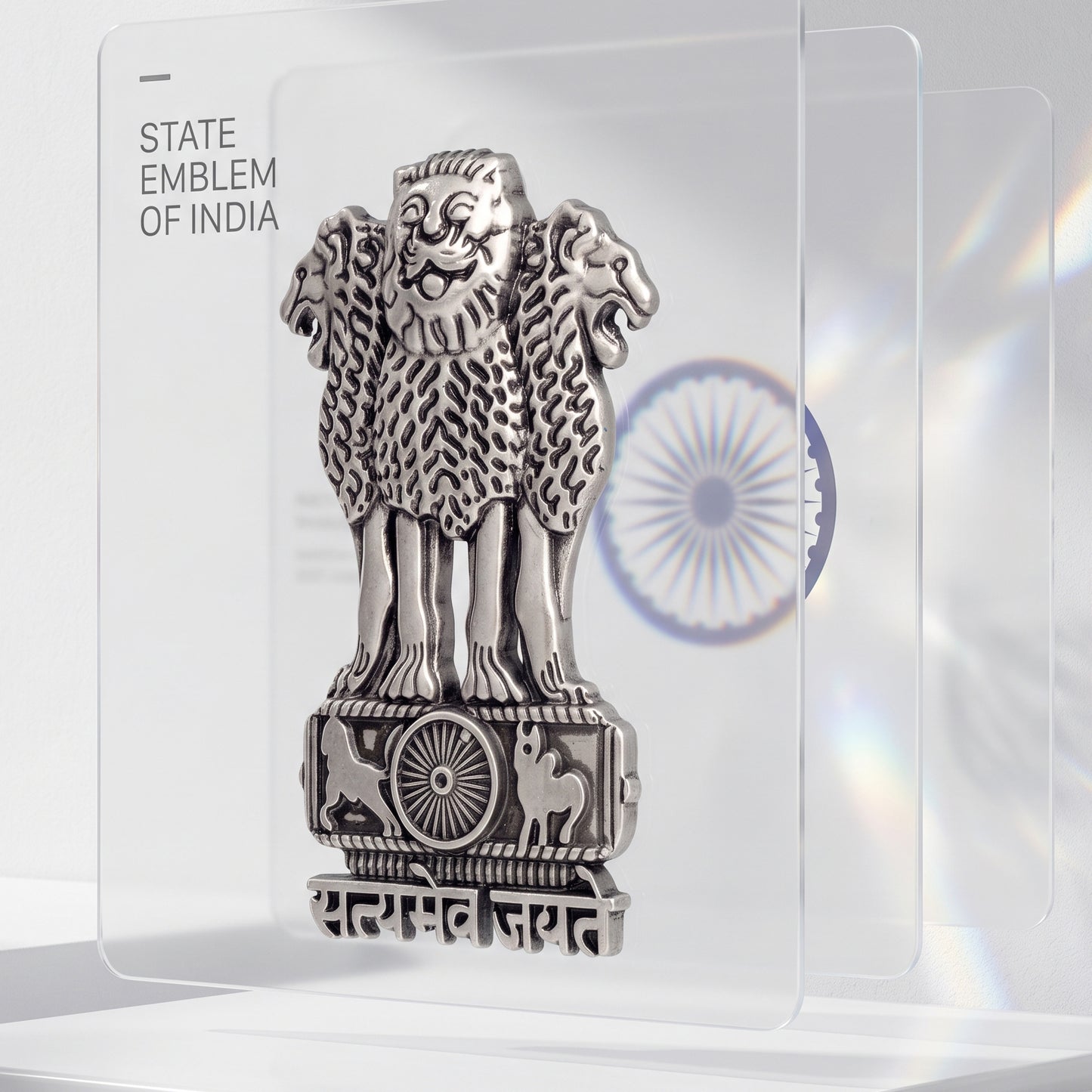 Vivo Y58 5G Compatible Satyamev Jayate 3D Metal Emblem Sticker